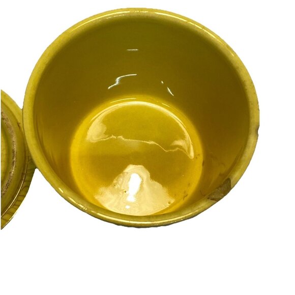 Vtg Kraft Yellow Butter Crock w/ Lid Refrigerator Bowl Pottery Kitchen Ware - Picture 5 of 10